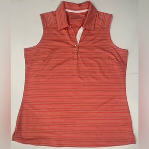 ASPIRE SPORT SHIRT LIGHT ORANGE BLUE SIZE LARGE SLEEVELESS V NECK PULLOVER